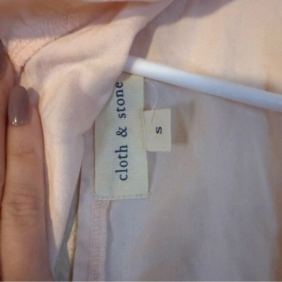Cloth & Stone Light Pink Ruffle Blouse S - Picture 3 of 6